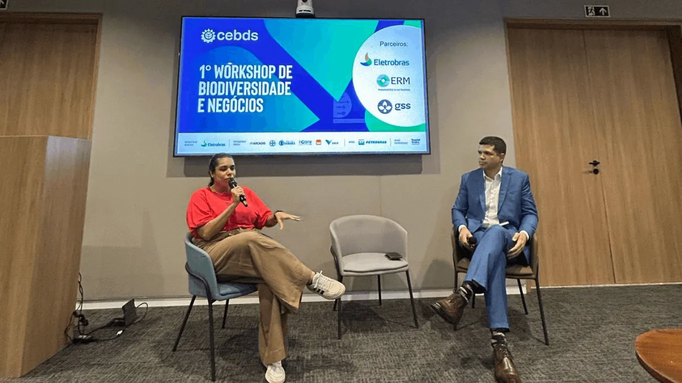 Palestrantes debatem temas de biodiversidade e sustentabilidade empresarial durante o 1º Workshop de Biodiversidade e Negócios, com apoio da Eletrobras e parceiros.